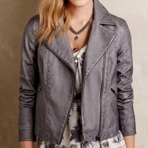 Anthropologie Hei Hei vegan moto jacket, gray, size medium